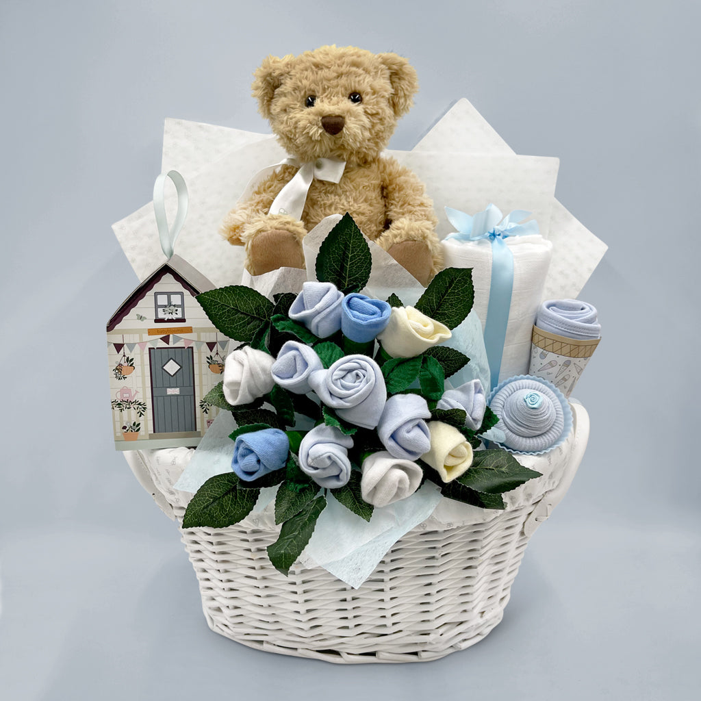 New Baby Boy Gift Basket, New Baby Gift Basket