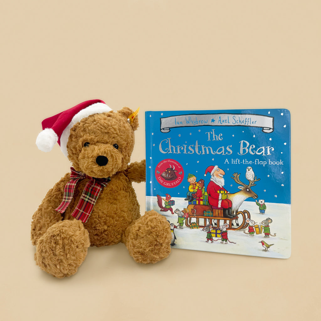 Steiff Christmas Bear with Board Book | Christmas Toddler Gifts