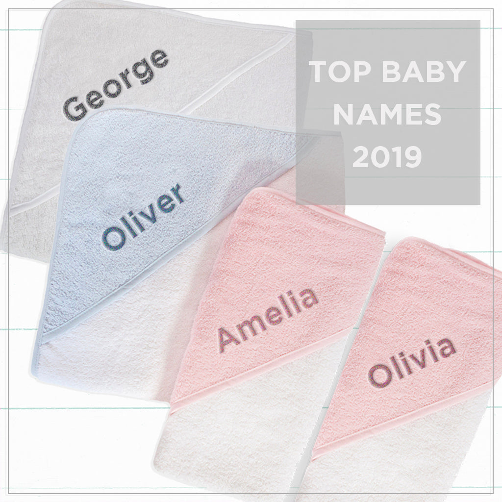 Towels showing top baby names 2018