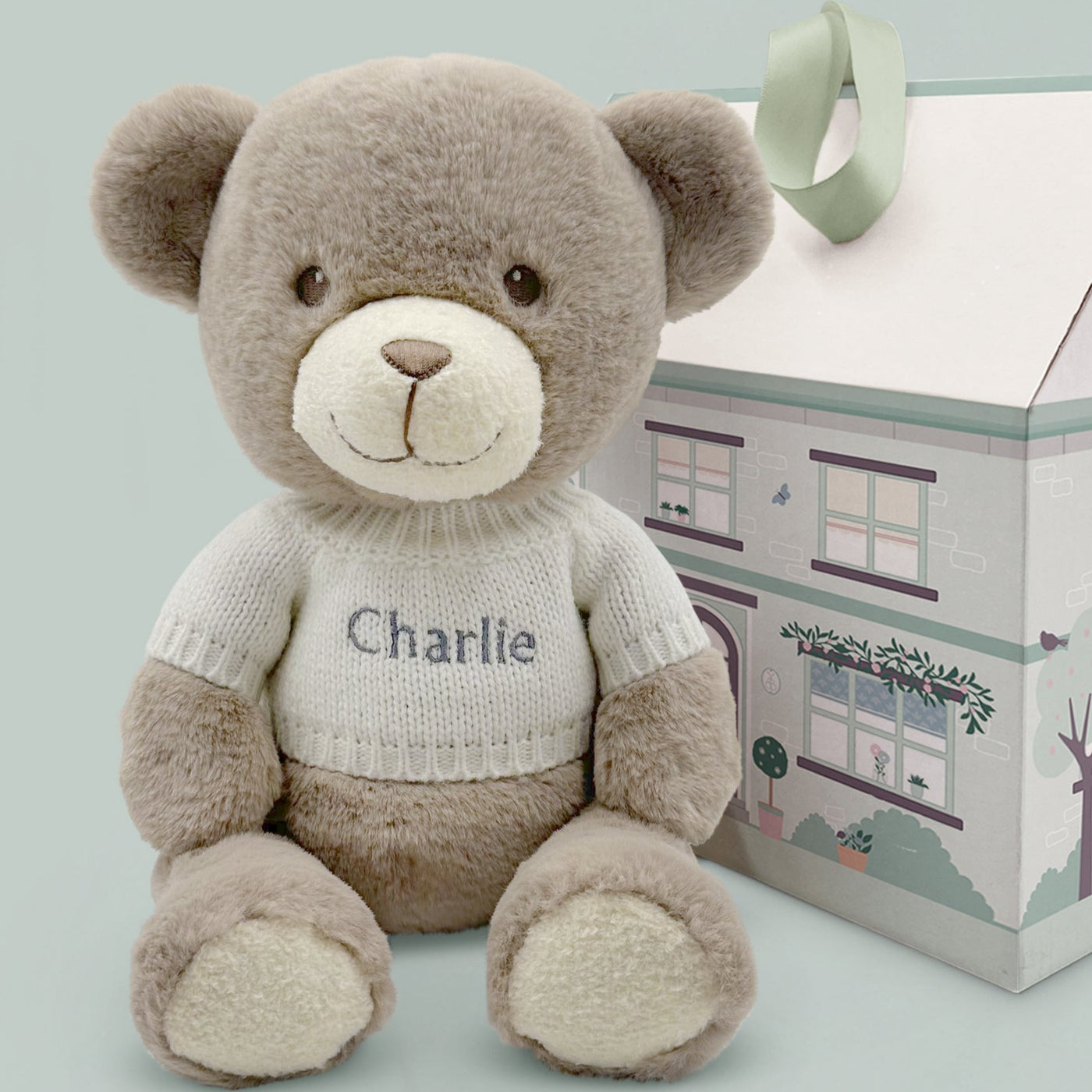 Baby Boy Gift Personalised Frankie Teddy Bear White 