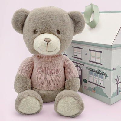 Baby Boy Gift Personalised Frankie Teddy Bear Pink