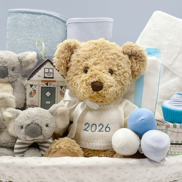 Personalised My First Year Koala Hamper, Blue