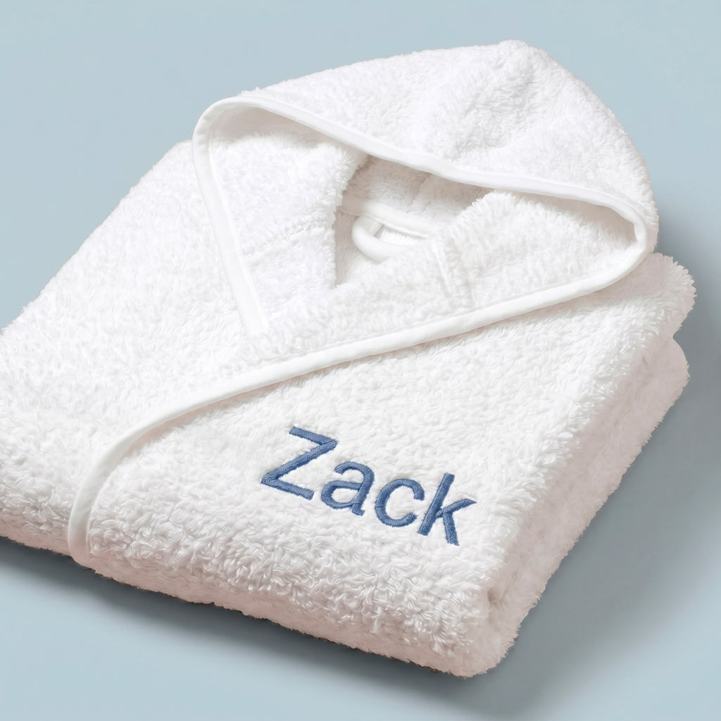 Personalised Baby Bathrobe, Blue 0-12 Months