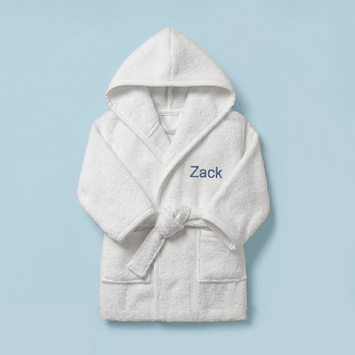 Personalised Baby Bathrobe, Blue 0-12 Months