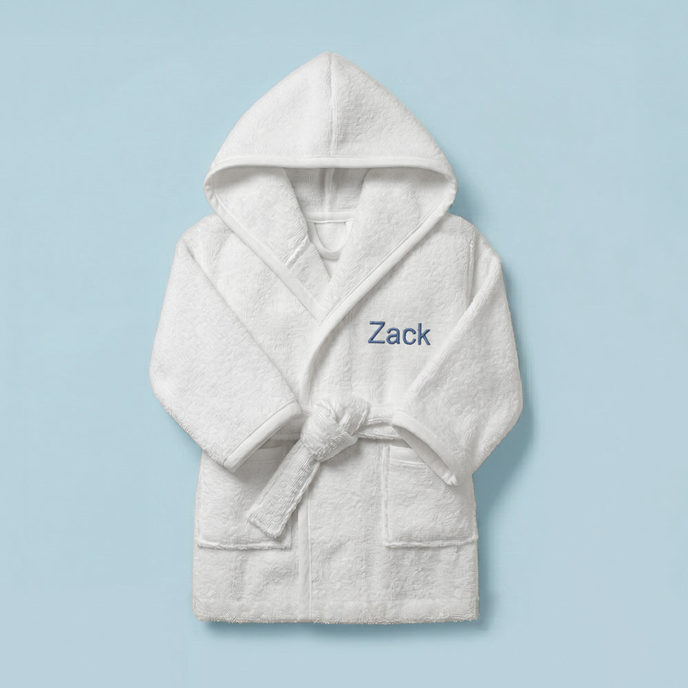 Personalised Bathrobe, Blue 0-12 Months