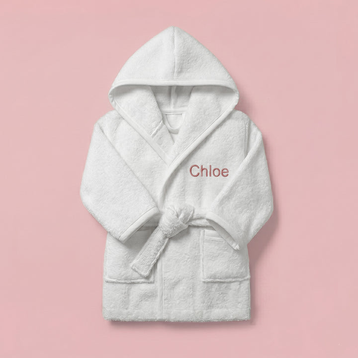 Personalised Bathrobe, Pink 0-12 Months