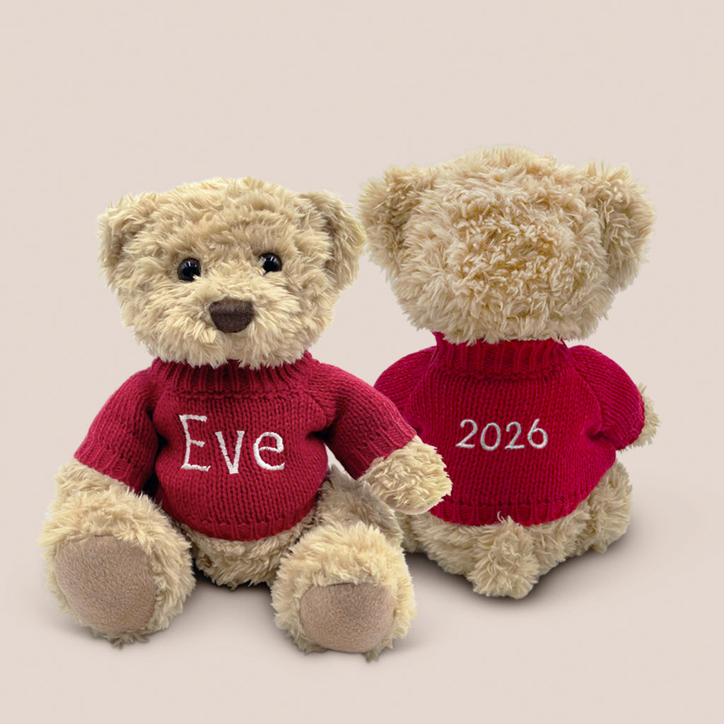 Personalised Bertie Year Bear Red