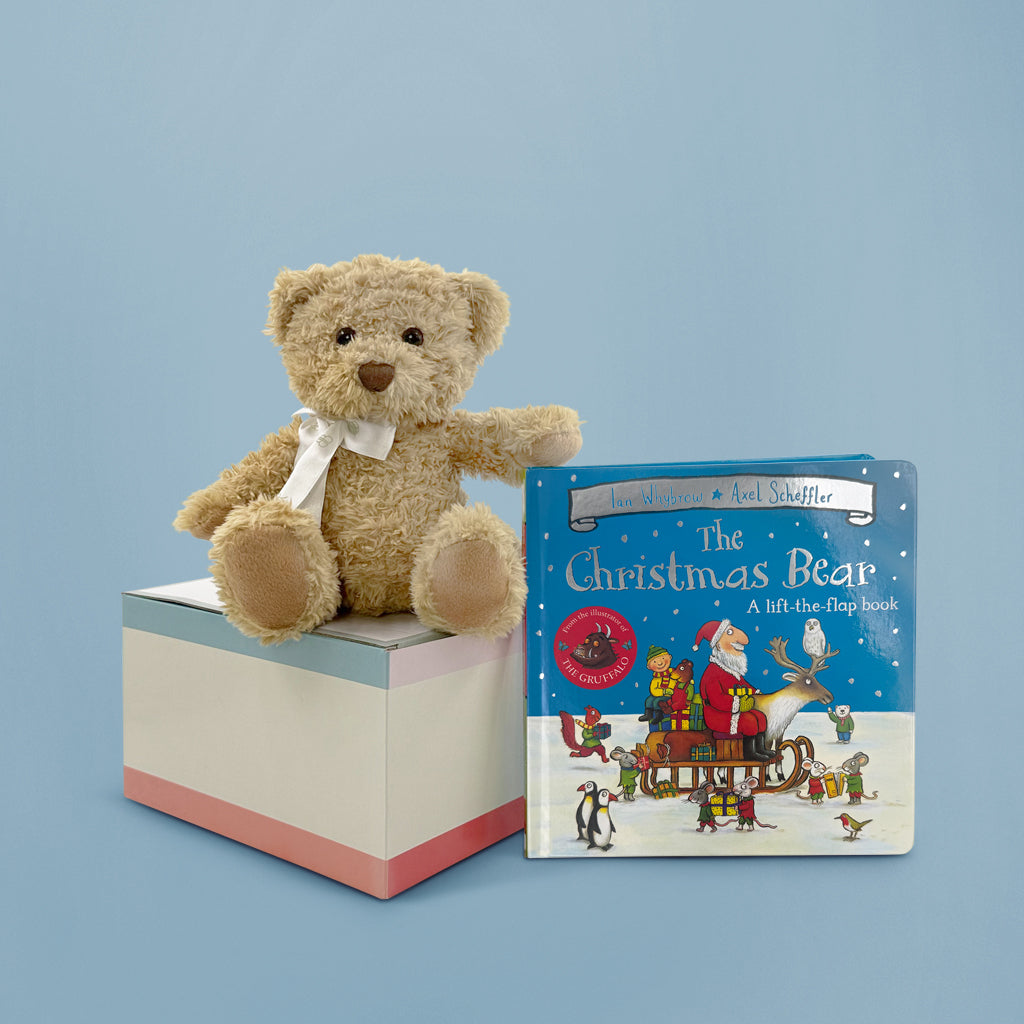 Bertie Bear Soft Toy with Christmas Bear Lift-the-Flap Board Book