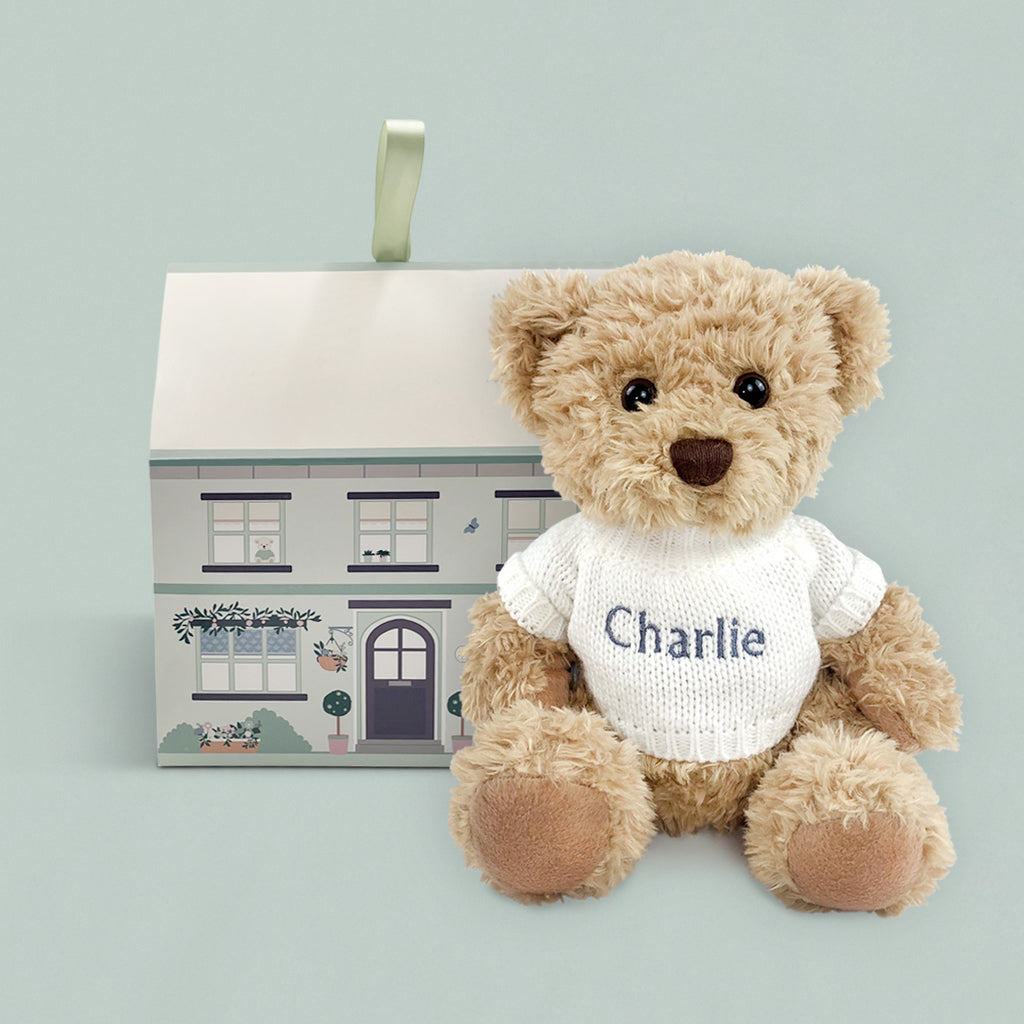 Personalised Bertie Bear, White
