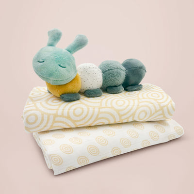 Activity Caterpillar with Swaddles New Baby Gift Set