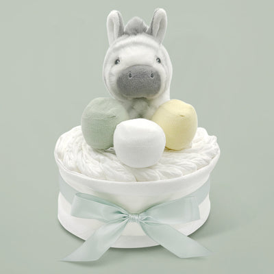 Baby Shower Gift Zachary Zebra Diaper Cake Neutral