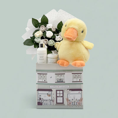 New Baby Gift Hamper with Duck Soft Toy
