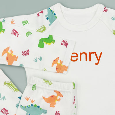 Dinosaur Soft Toy and Personalised Pyjamas, Aqua