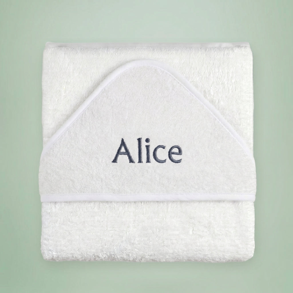 Personalised Hooded Towel, Grey 0-12 Months