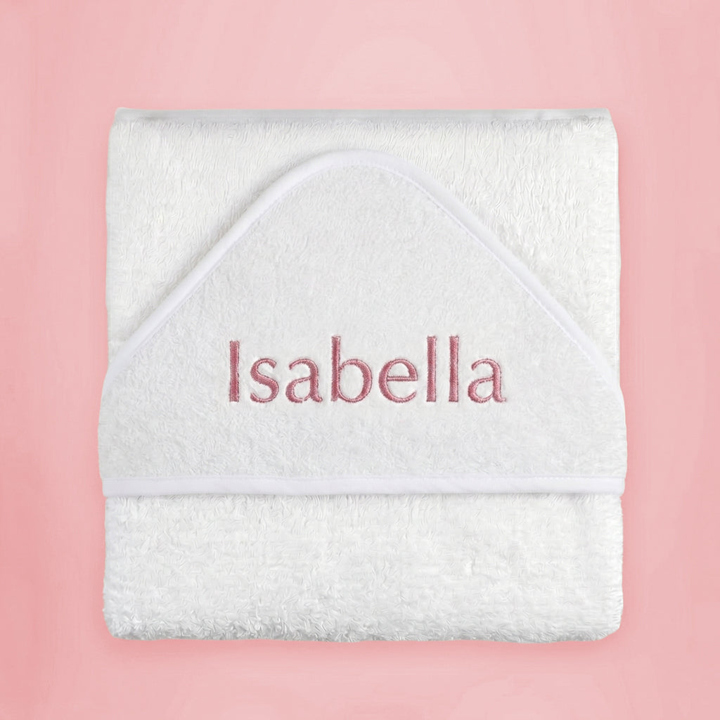 Personalised Hooded Towel Toddler Gift, Pink