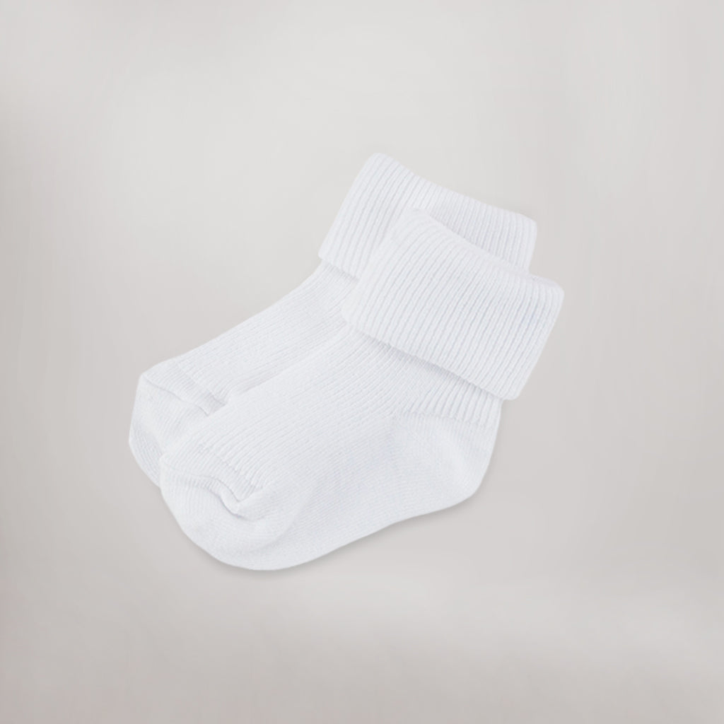 white cotton baby socks