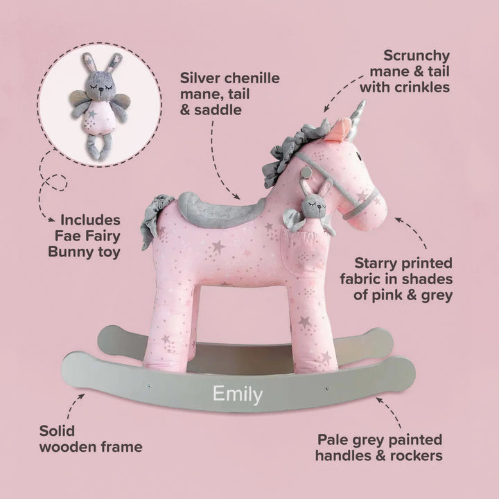 Personalised Celeste & Fae Rocking Unicorn