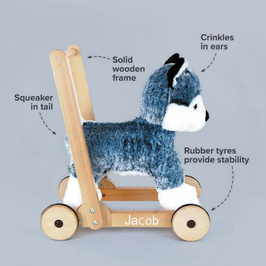 Personalised Mishka Dog Baby Walker