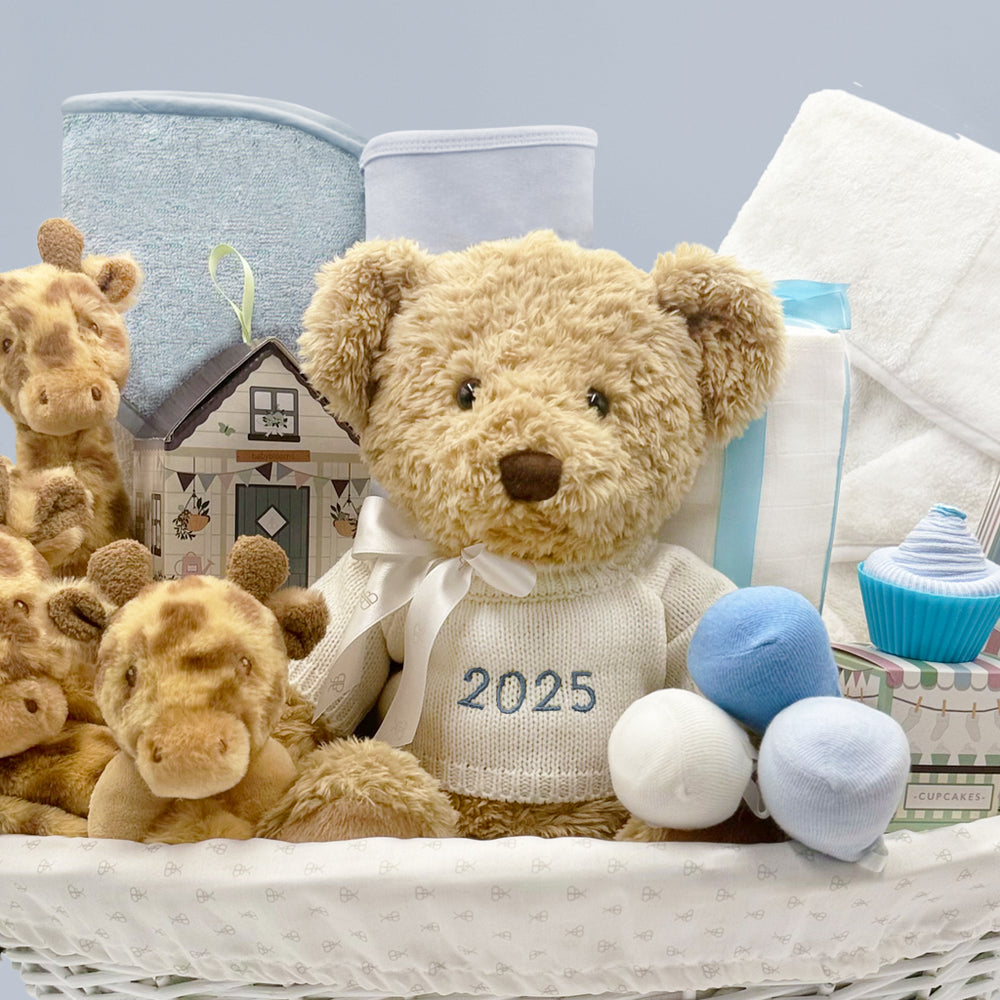 Personalised New Baby Boy Gift Hamper 