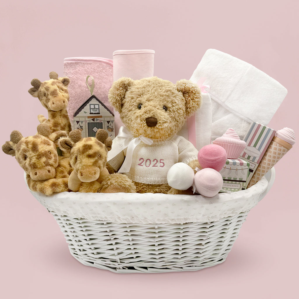 My First Year Giraffe Hamper Luxury New Baby Gift, Pink