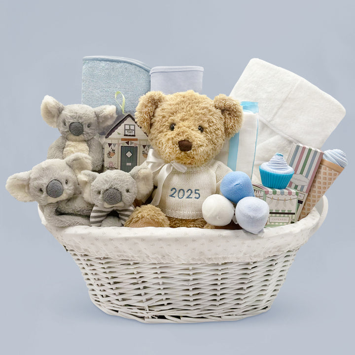 Personalised My First Year Koala New Baby Gift Hamper, Blue