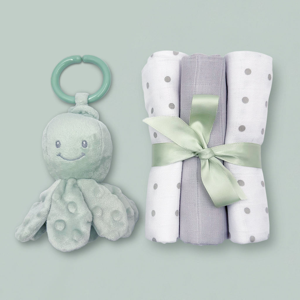 Nattou Vibrating Octopus New Baby Gift Set, Neutral contents