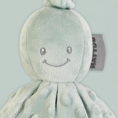 Nattou Vibrating Octopus Soft Toy, Green close up