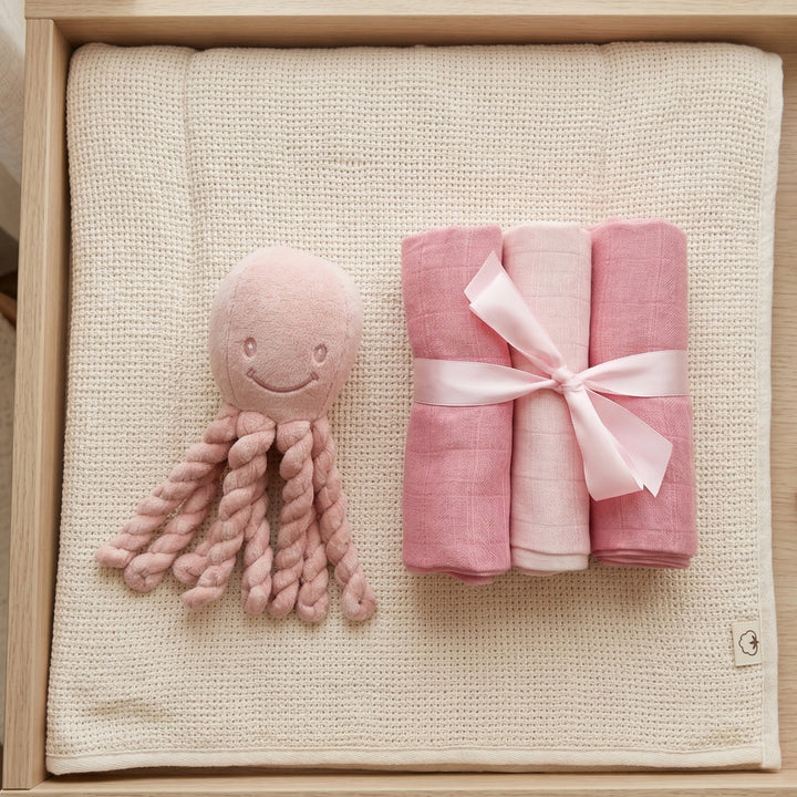 Octopus Soft Toy New Baby Gift Set, Pink