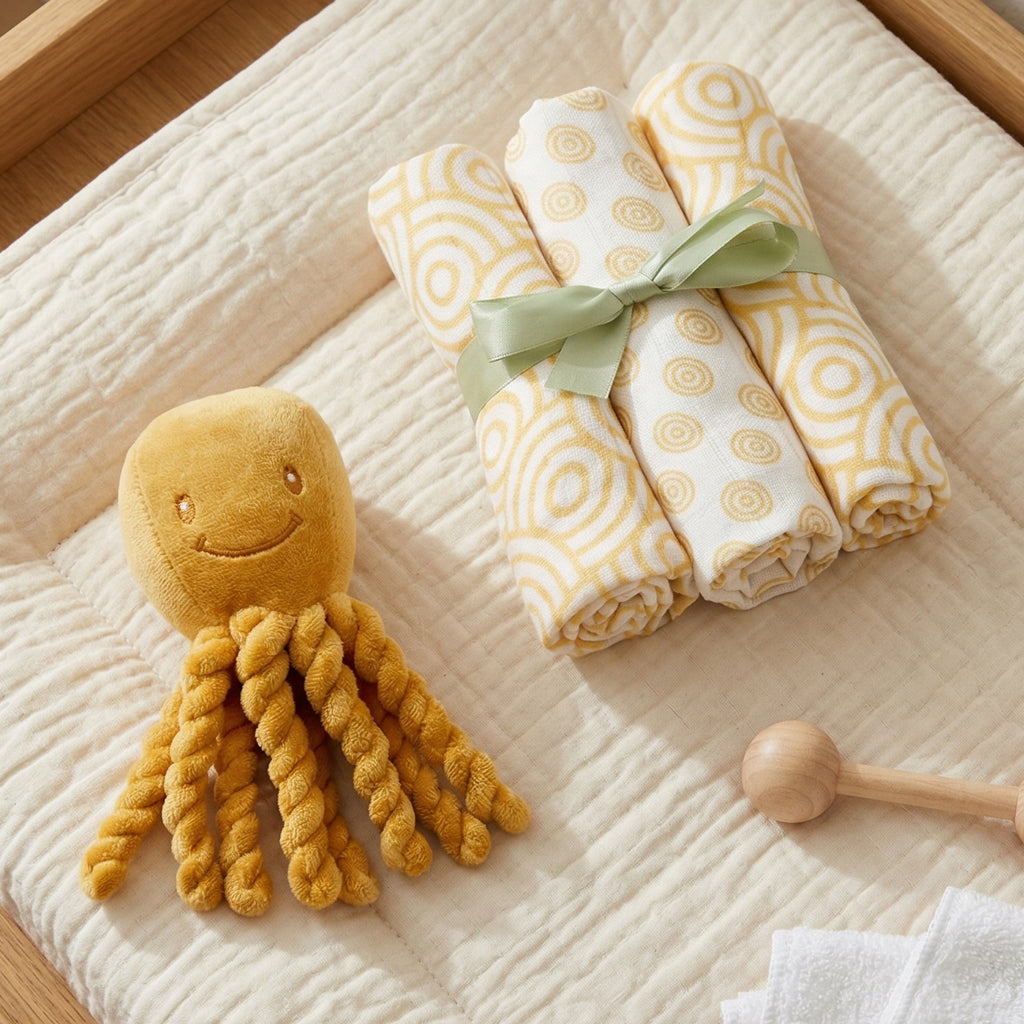 Octopus Soft Toy New Baby Gift Set, Neutral