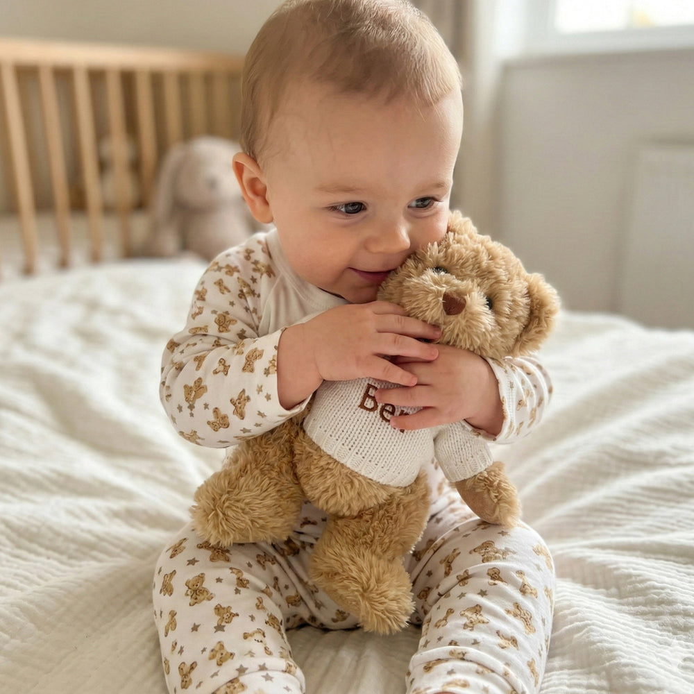 Personalised Teddy Bear Soft Toy with Baby Pyjamas 