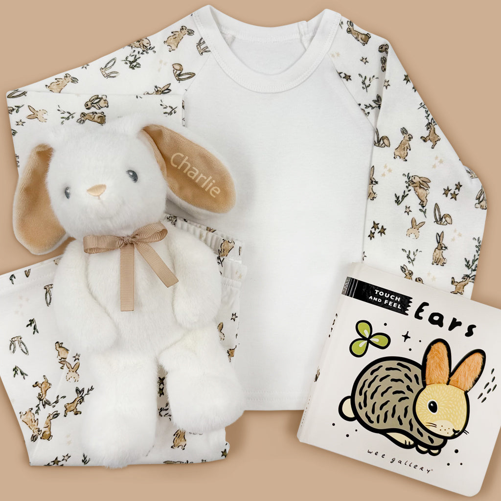 Personalised Little Beige Bunny Bedtime Gift Set