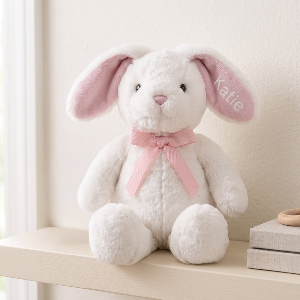 Personalised Little Pink Bunny Soft Toy New Baby Gift 
