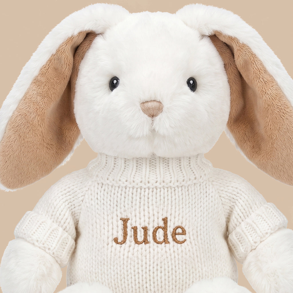 Babyblooms Personalised Little Beige Bunny with Jumper 