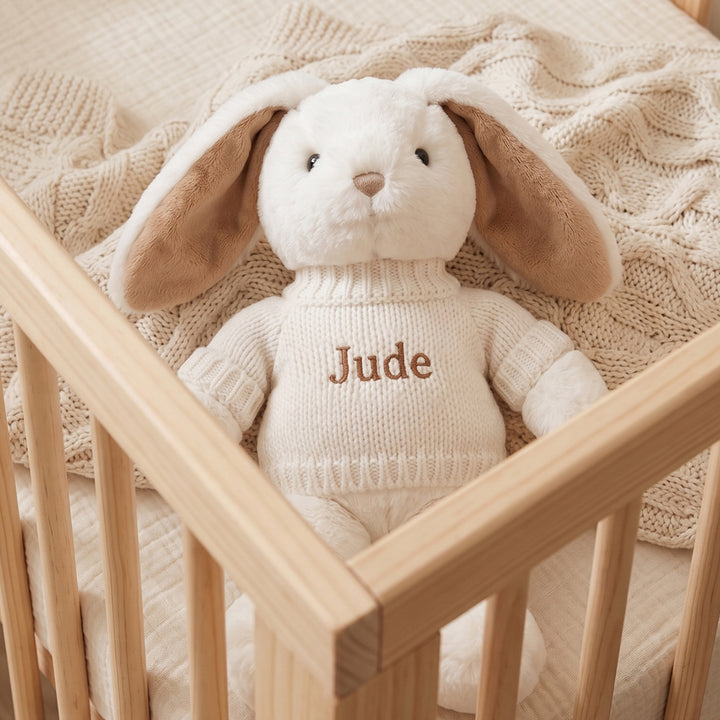 Babyblooms Personalised Little Beige Bunny with Jumper 