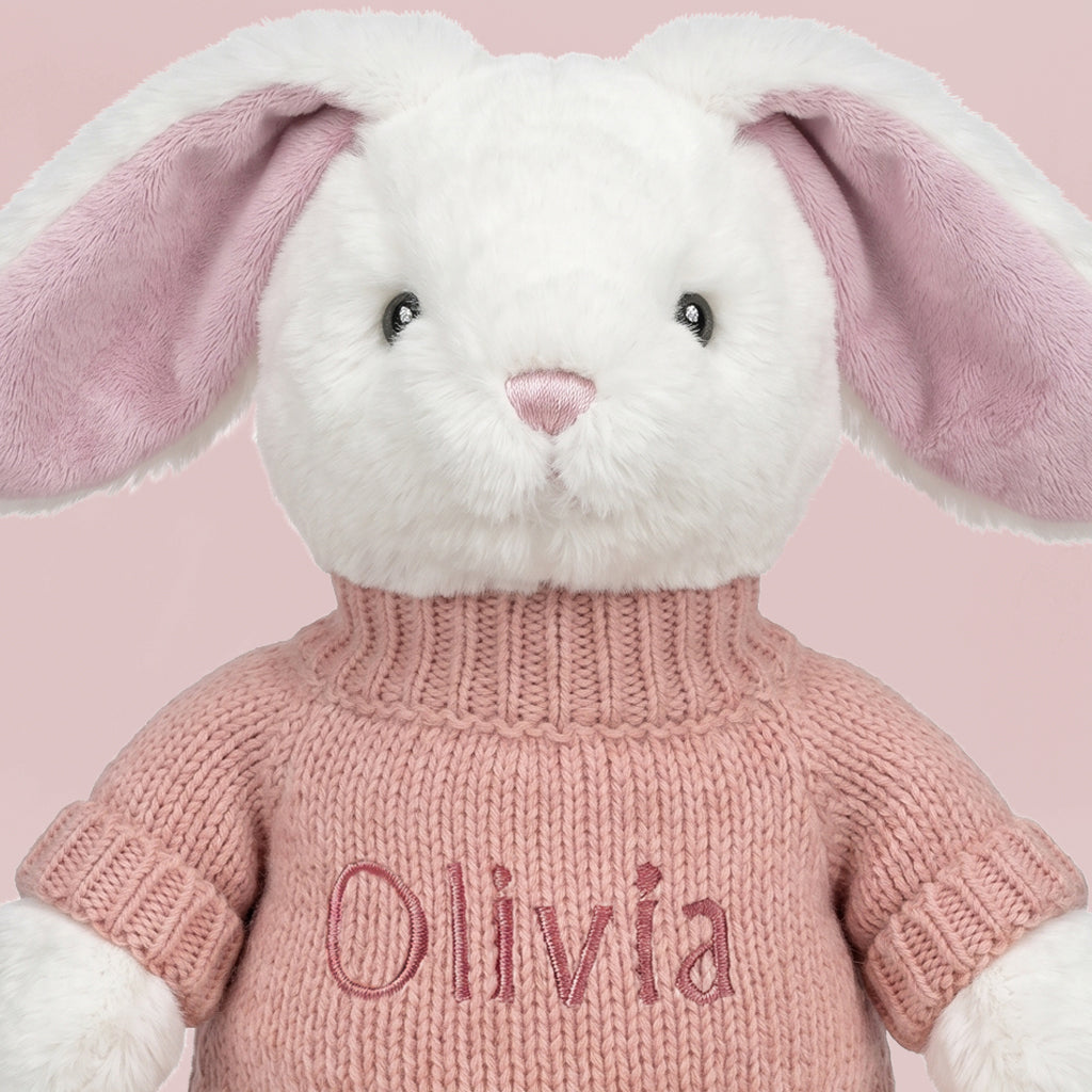 Babyblooms Personalised Little Pink Bunny with Jumper 