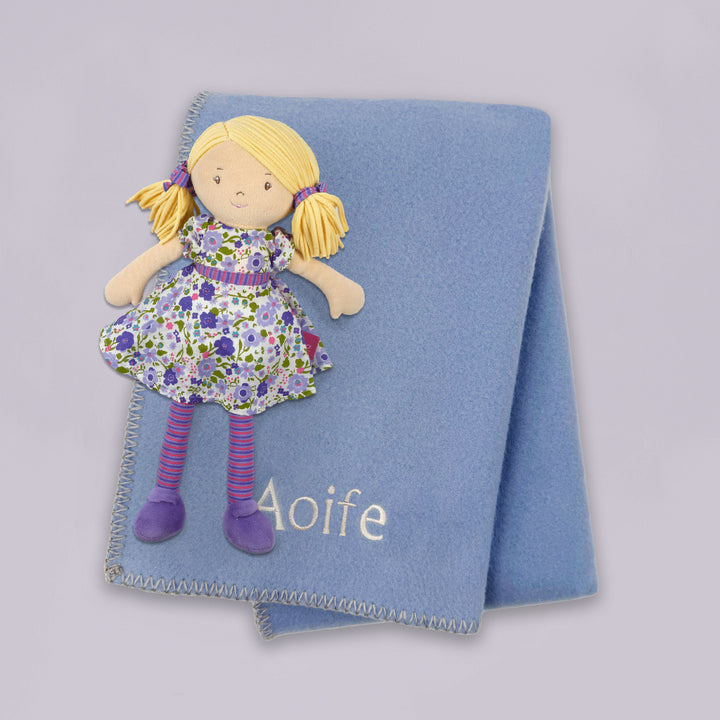 Peggy Rag Doll with Personalised Fleece Blanket Gift Set
