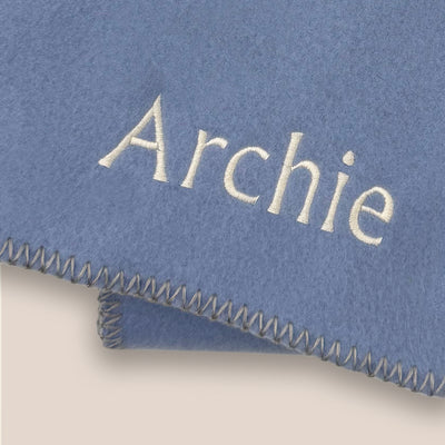 Personalised Fleece Blanket, China Blue 