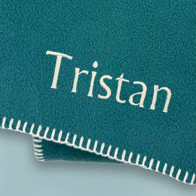 Personalised Fleece Blanket, Teal