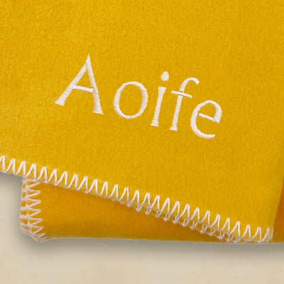 Personalised Fleece Blanket, Custard