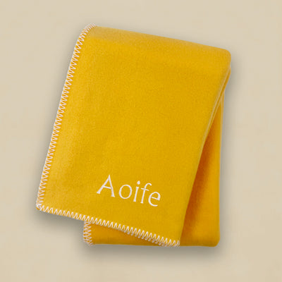 Personalised Fleece Blanket, Custard