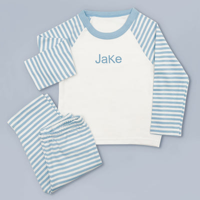 Personalised Esme Elephant Soft Toy With Baby Pyjamas, Blue