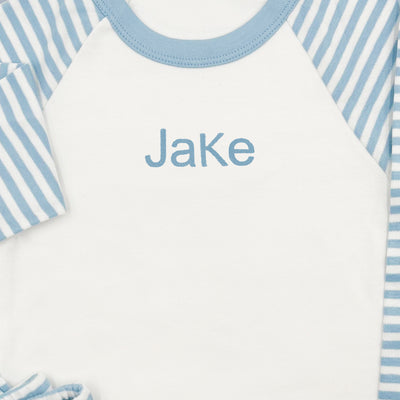 Personalised Esme Elephant Soft Toy With Baby Pyjamas, Blue