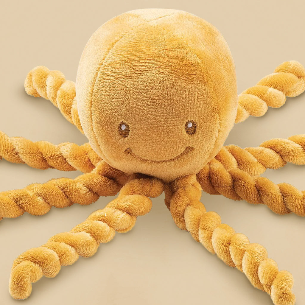 Nattou Piu Piu Octopus New Baby Soft Toy, Ochre Yellow 