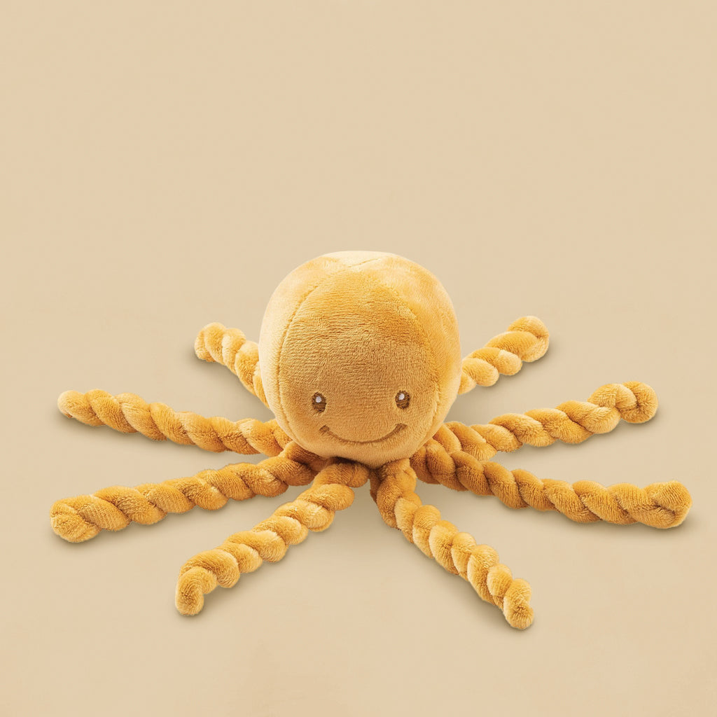 Nattou Piu Piu Octopus New Baby Soft Toy, Ochre Yellow 