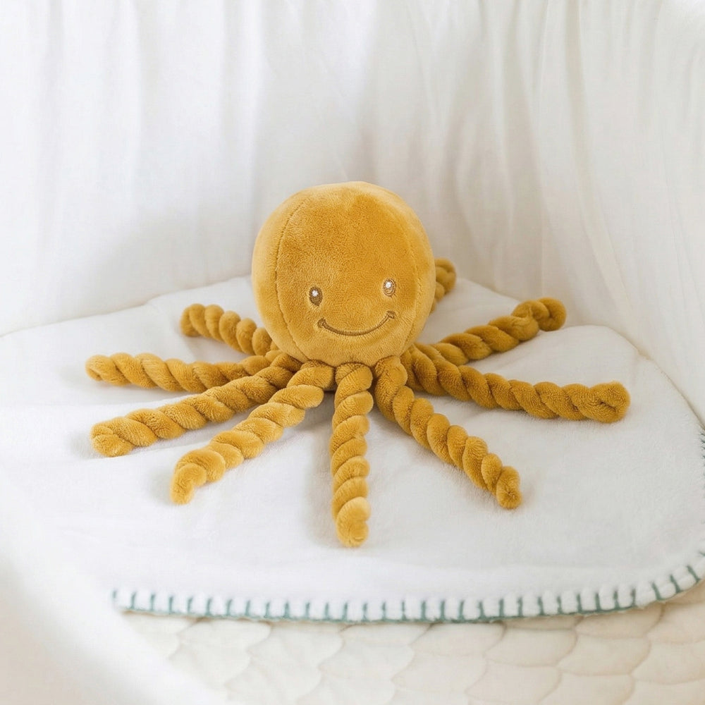 Nattou Piu Piu Octopus New Baby Soft Toy, Ochre Yellow 