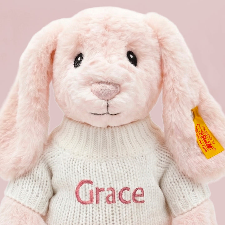Personalised My First Steiff Hoppie Rabbit, Pink