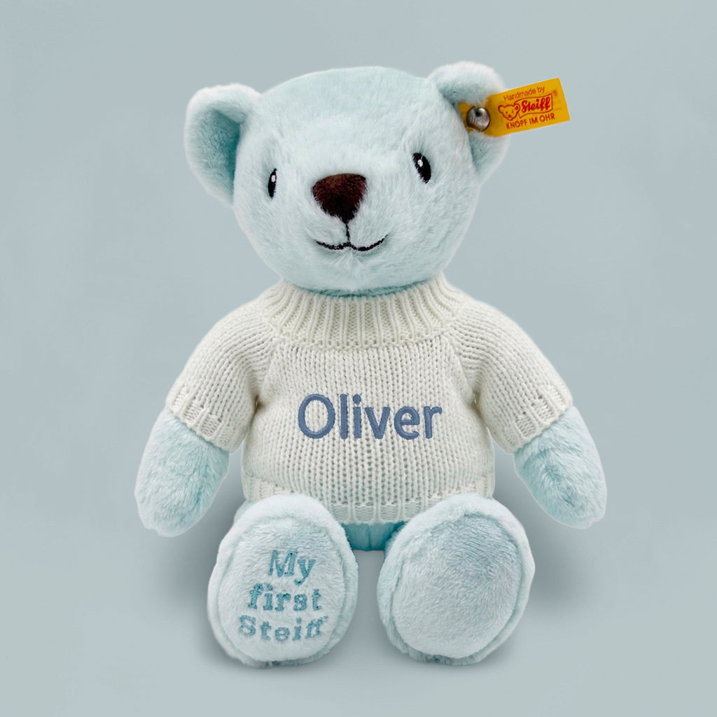 Personalised My First Steiff Teddy Bear, Blue