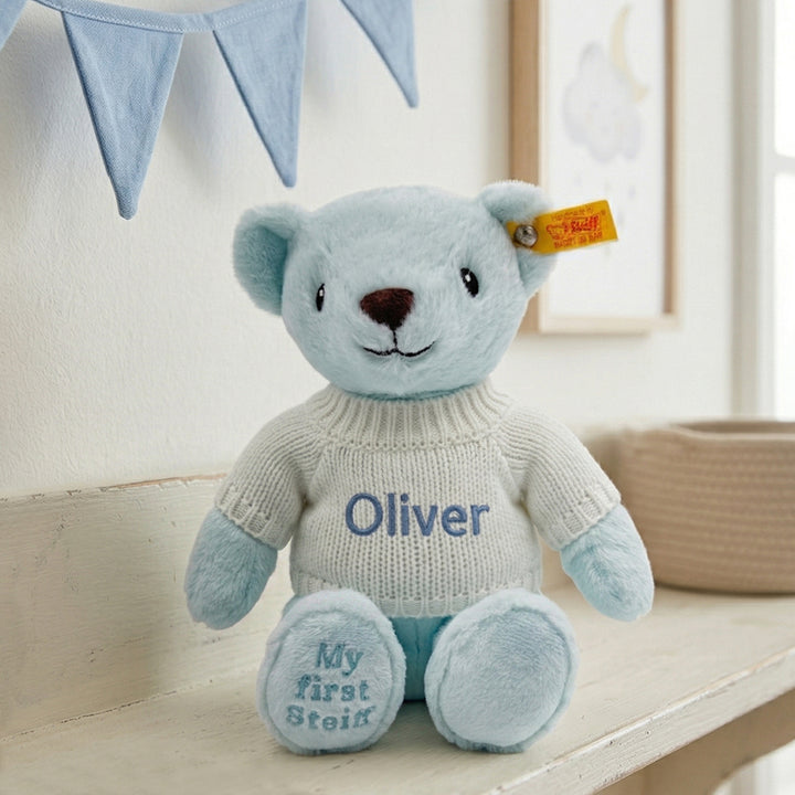 Personalised My First Steiff Teddy Bear, Blue
