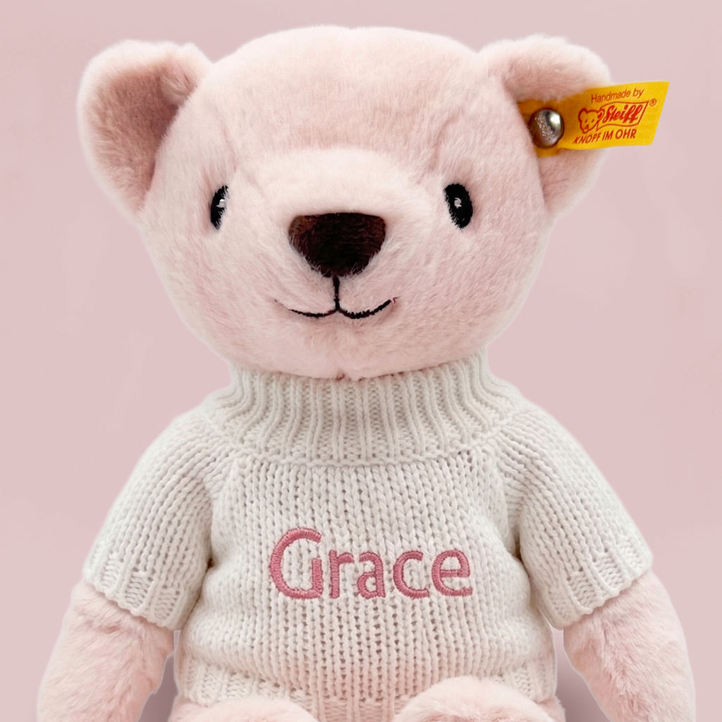 Personalised My First Steiff Teddy Bear, Pink