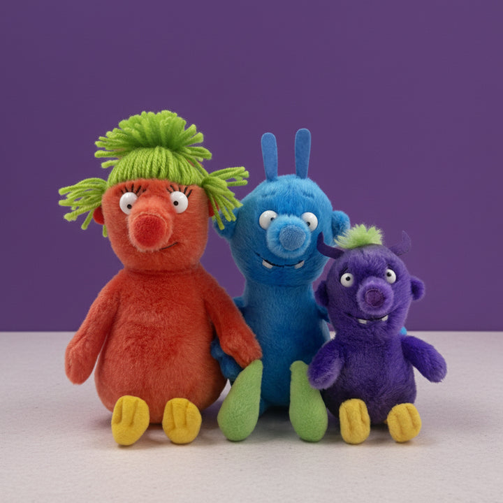 Bill, Janet and Baby Smed-Smoo Soft Toy Set from The Smeds and The Smoos